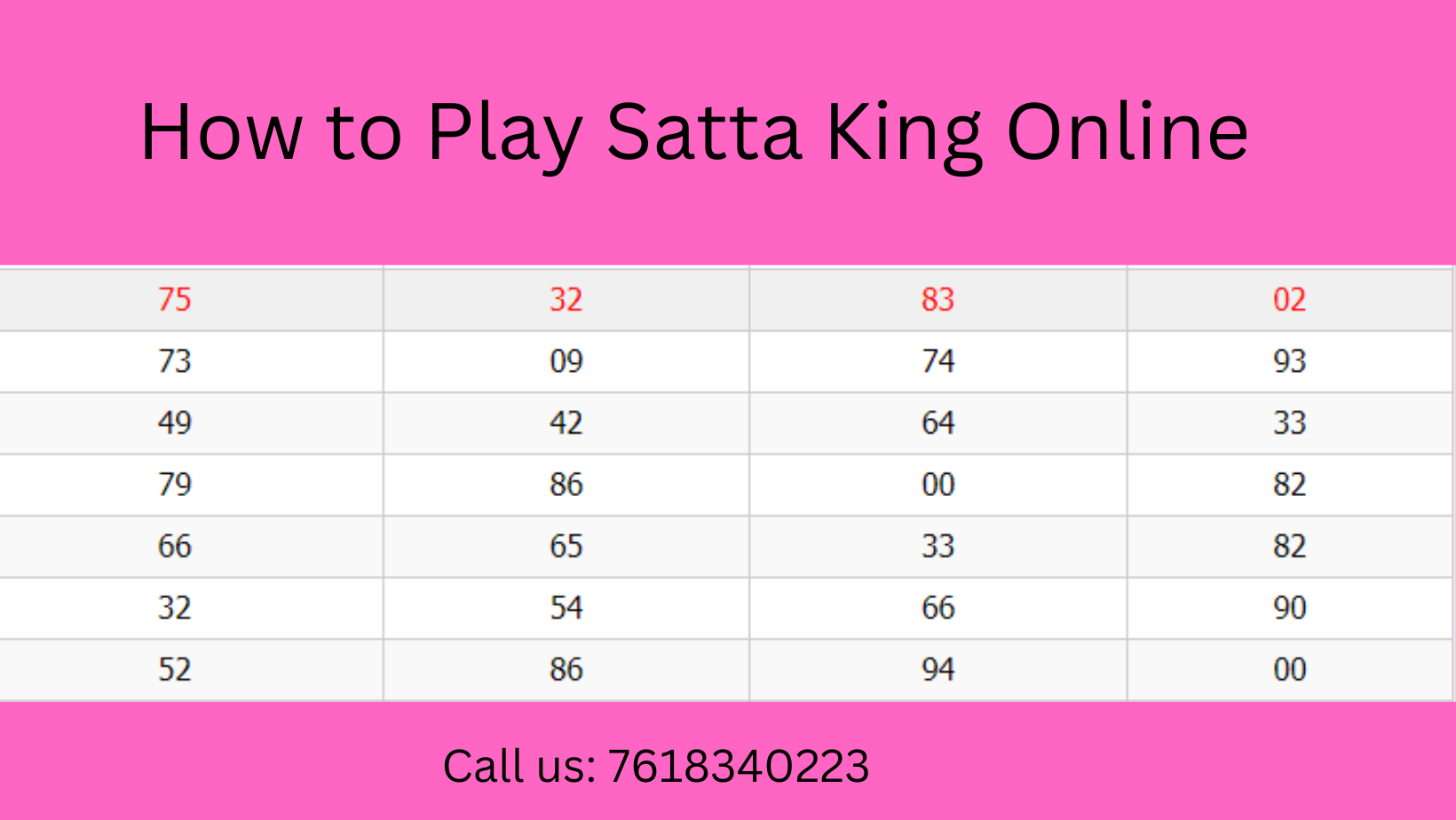 How to Play Satta King