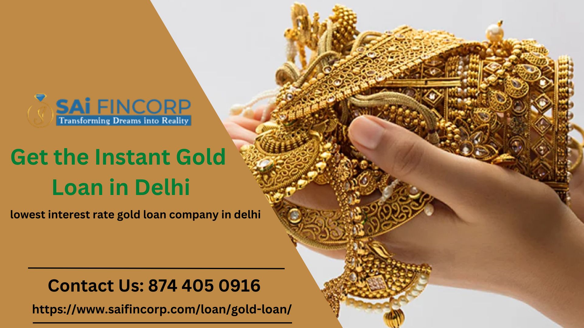 Get Instant Gold Loan in Delhi at Sai Fincorp